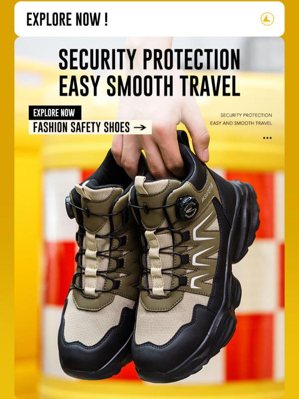 Men's High Top Lace Up Shoes, Casual Waterproof Shoes for Work, Fashionable Shoes for Daily Wear 3