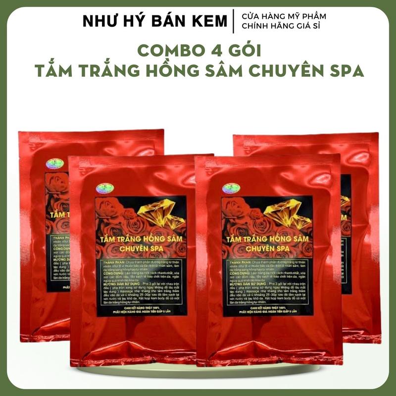 Combo 4 Gói Tắm Trắng Hồng Sâm Chuyên Spa Dưỡng Da Body