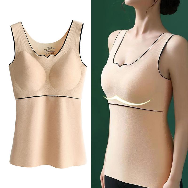Nerhut-Áo Vest Mùa Đông Và Mùa Thu Cho Nữ, Miếng Đệm Ngực Giữ Nhiệt, Dày, Mềm Mại, Không Đường May, Hỗ Trợ Ngực, Áo Chui Đầu Không Tay, Đồ Lót Màu Trơn, Áo Dưới 3
