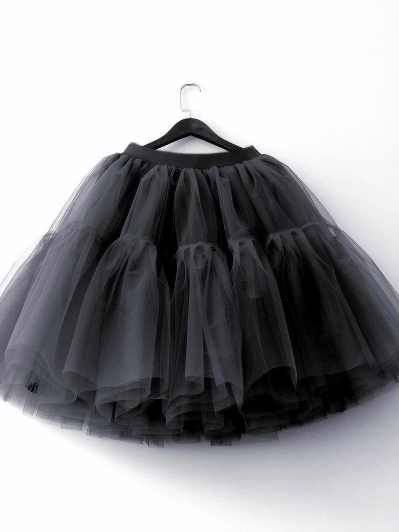 Product Introduction of Women's Solid Tulle Skirt, Elegant Fashion Knee Length Skirt for Party Club Dating, Ladies Bottoms for All Seasons 2