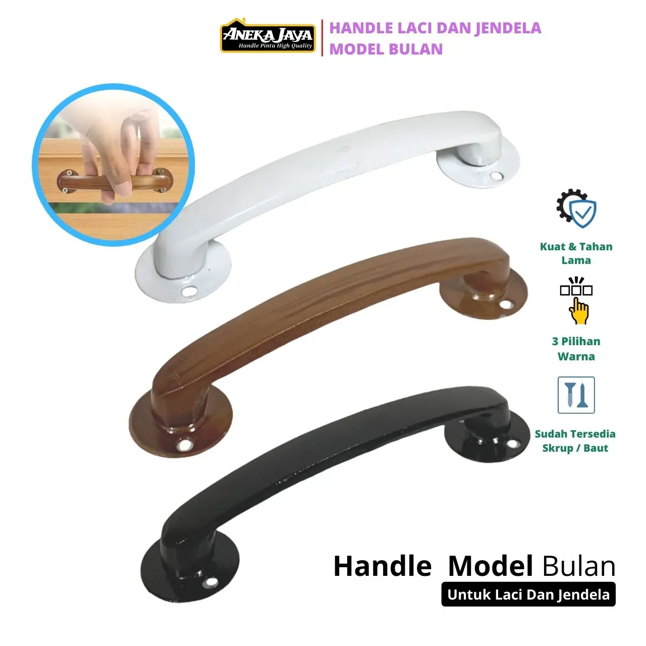 Tarikan Laci Handle Jendela 12 cm allumunium Gagang Lemari