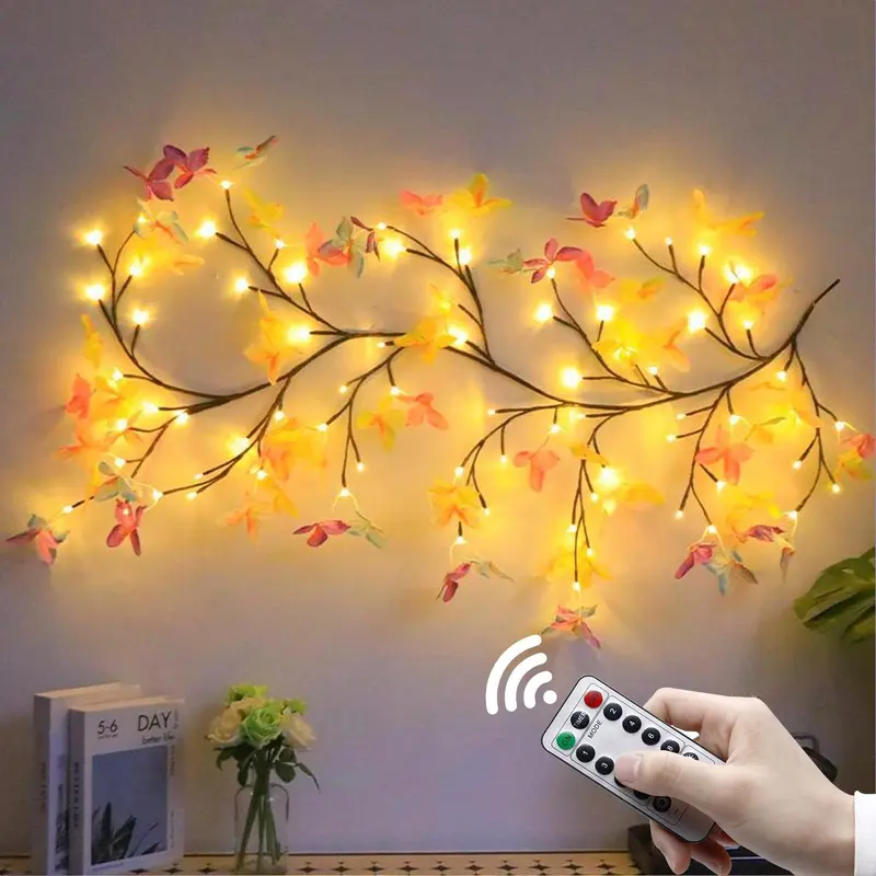 LED Butterfly Willow Vine Fairy String Light, 1 Count USB Powered String Light with 8 Lighting Modes & Remote Control, Decorative Light for Home Party Wedding 0