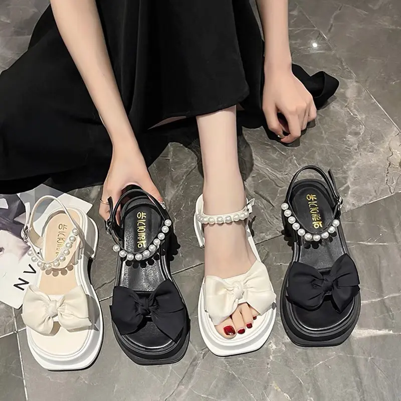 HQS35 Sandal Wedges Momiu Fashion Wanita Import - Sendal Sepatu Wedges import