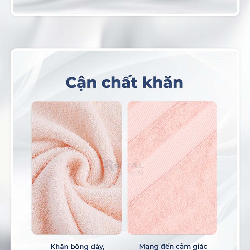 Product Introduction of Khăn tắm Royal 70x140cm với sợi bông cotton dày thấm hút tốt, không đổ lông, không ra màu đồ dùng Nhà Tắm 3