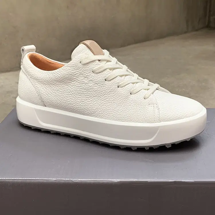 【ECCO】 new women's golf shoes comfortable non-slip fixed spike leather outdoor sports leisure women's shoes nx24011