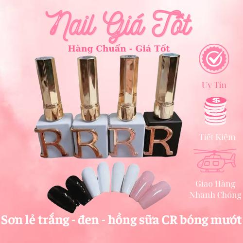  Sơn lẻ màu trắng - đen - hồng sữa CR chất đậm đặc bóng mướt   Nail Giá Tốt   