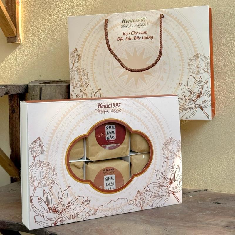 TẾT ƠI SET 6 vị kẹo chè lam cắt sẵn Mật Nếp gấc đậu biếc nghệ củ dền đặc sản Bắc Giang - Hoiuc1997 food