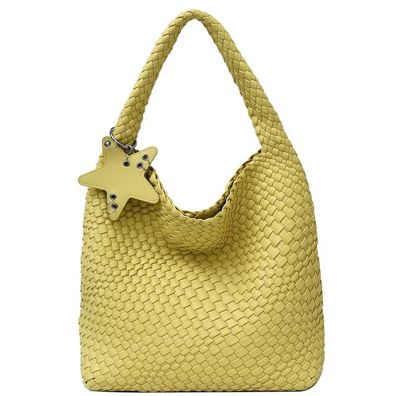 2025 New High-End Shoulder Bag, Fashionable Handheld Tote Bag Bucket Bag, Commuting Large Capacity Woven Bag