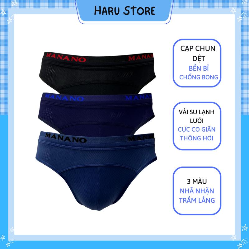 Quần sịp chéo su lạnh lưới sang trọng quần lót nam thông hơi quần sì 3 màu đen, xanh than, xanh nhạt Boxer Quần Boxer