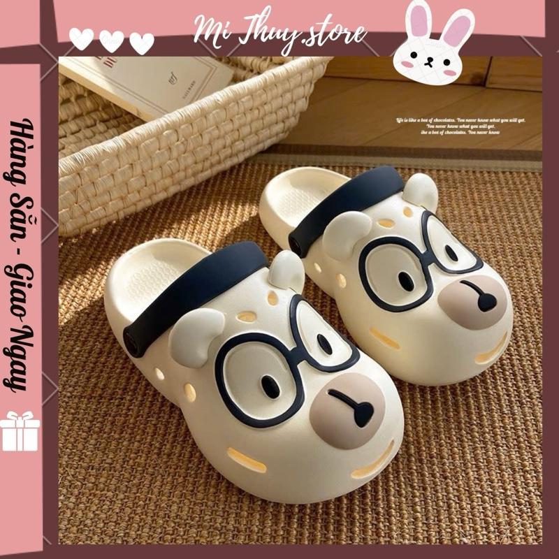 Dép sục dép lê dép cute dép mẫu mới 2025  dép sục GẤU ĐEO KÍNH