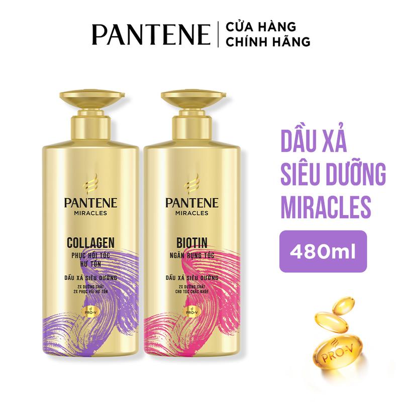 Dầu Xả Siêu Dưỡng PANTENE Miracles Không Silicon Cải Thiện Rụng Tóc Biotin/Hỗ…