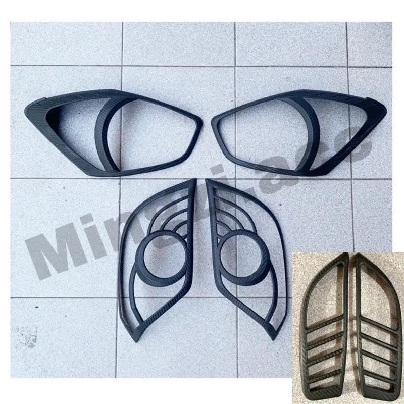 LIST LIS LAMPU MOBIL AYLA 2014 2015 GARNISH LAMPU DEPAN BELAKANG TYPE HITAM CARBON