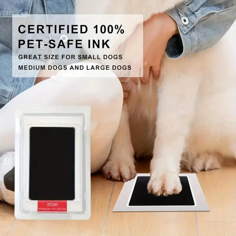 Non-contact Ink Pad, 1 Count Black Ink Color Touchless Ink Pad for Safe Footprint, Handprint & Pet Print Stamping, DIY Keepsake Supplies, Gift for Girlfriend, Halloween Gifts, Back To School Supplies, Holiday Essentials 8