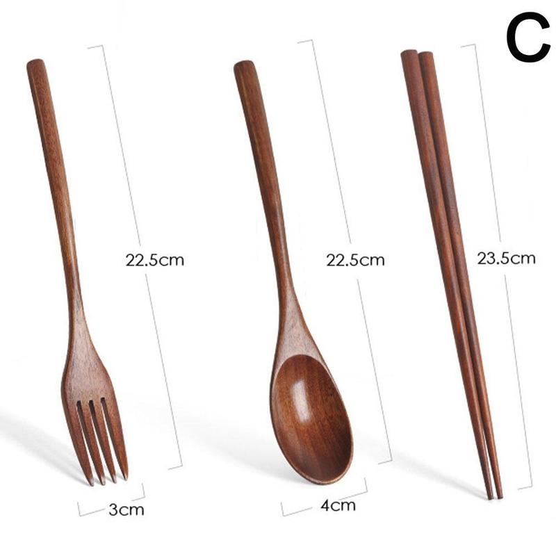 Product Introduction of 3 Piece Set Korean Wooden Tableware Creative Colorful Wooden Spoon O0J5 46