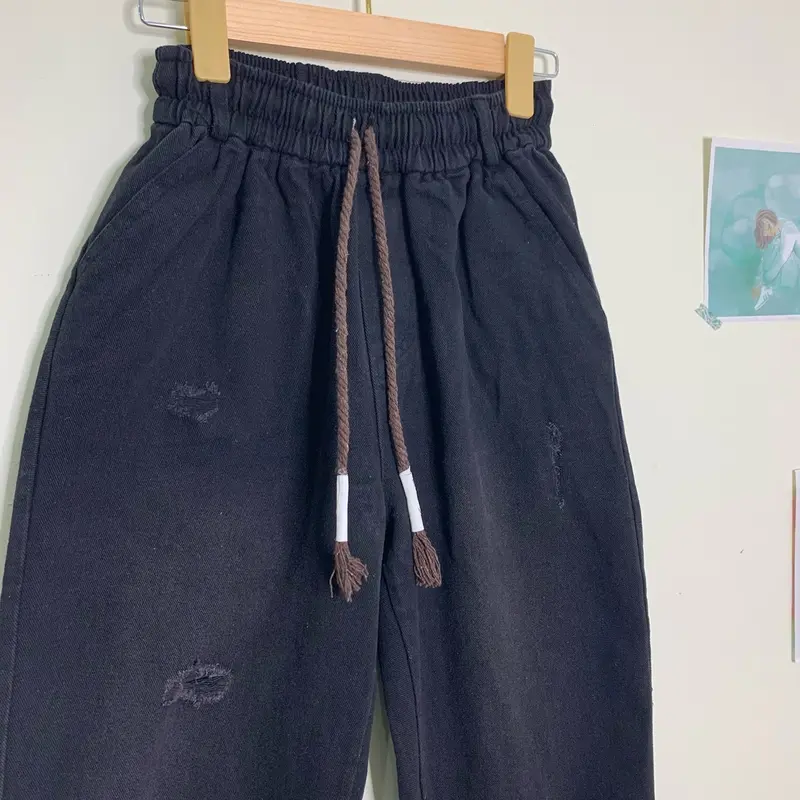 Quần Jeans Baggy Nữ (freeship) ĐEN ( 40kg -73kg )vải mềm cạp chun lưng cao dáng thụng trẻ trung cá tính 2