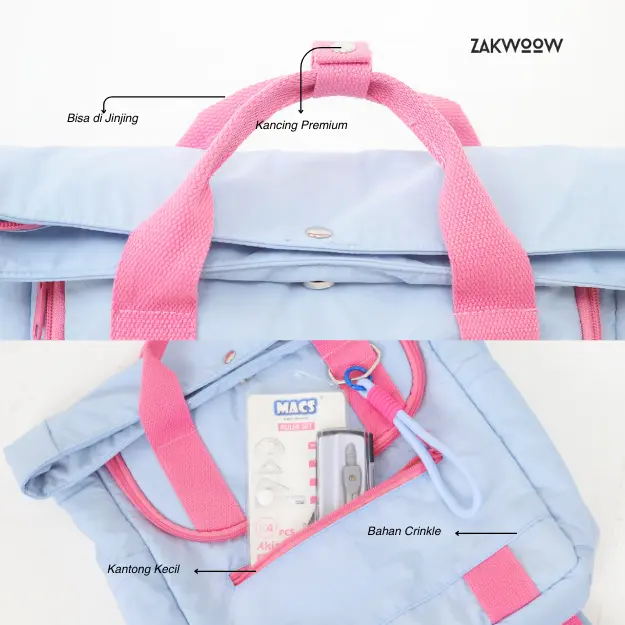 Zakwoowstyle Ruby Backpack FREE GANCI STRAP | Backpack Unisex Multifungsi Bisa di Jinjing 1