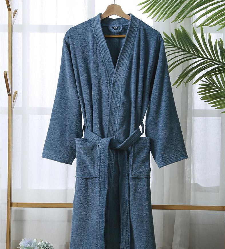 Product Introduction of Robe Hotel Absorbent Bathrobe  Nightgown Terry Material Simple Yukata Beauty Salon Robe Nightwear New Autumn 14