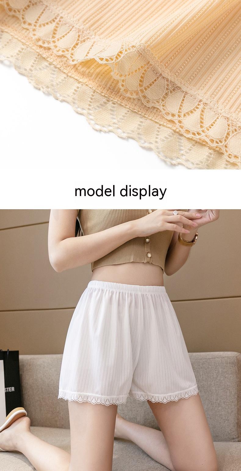 Product Introduction of [Golden PotatoWomen's Wear] Loose Ice Silk Safety Pants Women's Large Size Anti-Exposure Can Be Worn outside Thin Base Shorts Lace High Waist Safety Pants Women Womenswear Panty Lingerie Comfort Basic Minimalist 10