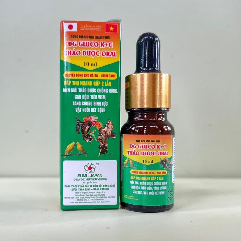 Sumi Điện giải Gluco kc thảo dược 10ml, thuốc điện giải chống nóng cho gà đá