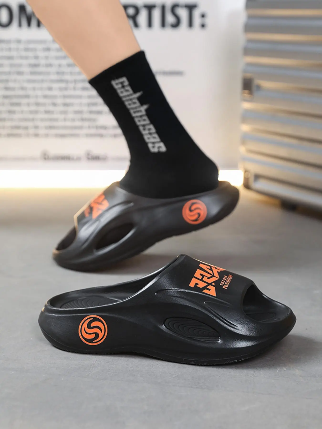 Men's Casual Solid Color Slides, Comfortable Soft Non-slip Slippers for Indoor Outdoor Wear, Breathable Comfortable Home Slippers for Summer, Boy