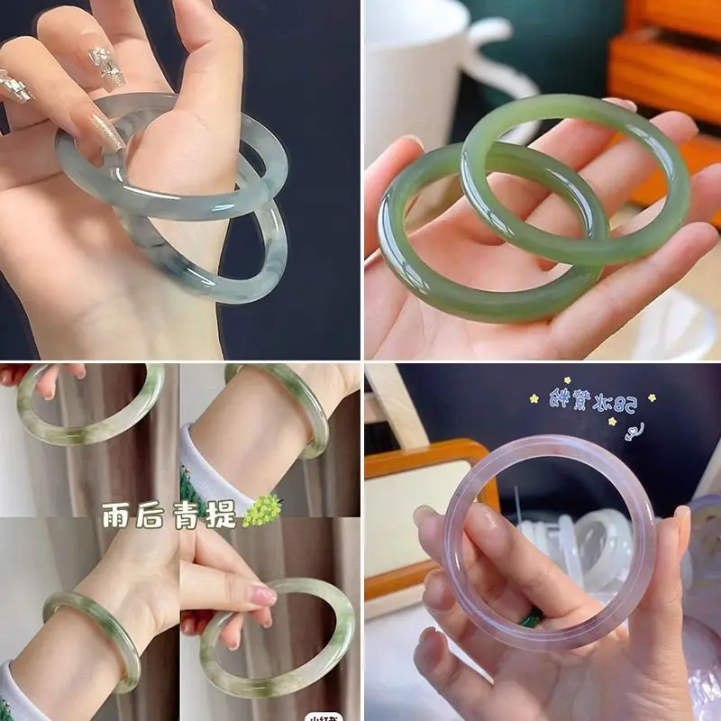 Vòng Tay Giả Ngọc Bích Kính, Bước Đi Bước Đi, Phong Cách Trung Quốc Ding, Phong Cách Cổ Xưa, Phụ Kiện, Bước Bị Cấm, Bạn Thân Xiaohongshu, Bán Chạy