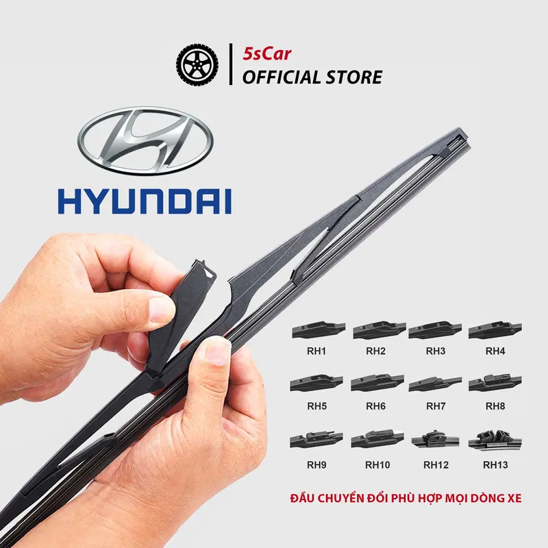 Gạt mưa sau xe, cần gạt mưa sau xe cho xe hơi ô tô Hyundai Creta, Getz, i10, i20, I30, Kona, Santafe, Solaris, Starex, Tucson... Phụ Tùng 0