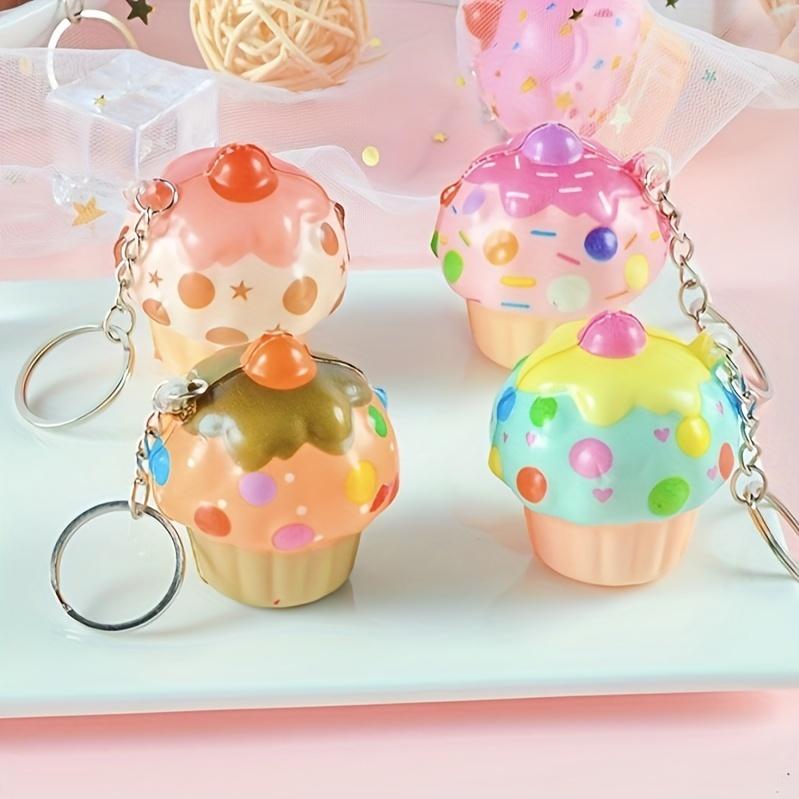 Product Introduction of Cute Ice Cream Keychain Set: Stress Toy, Ice cream Shape Squishes Toy, PU Sensory Fidget Toys Cute Cartoon Key Rings For Kids' Parties And Goodie Bags 5