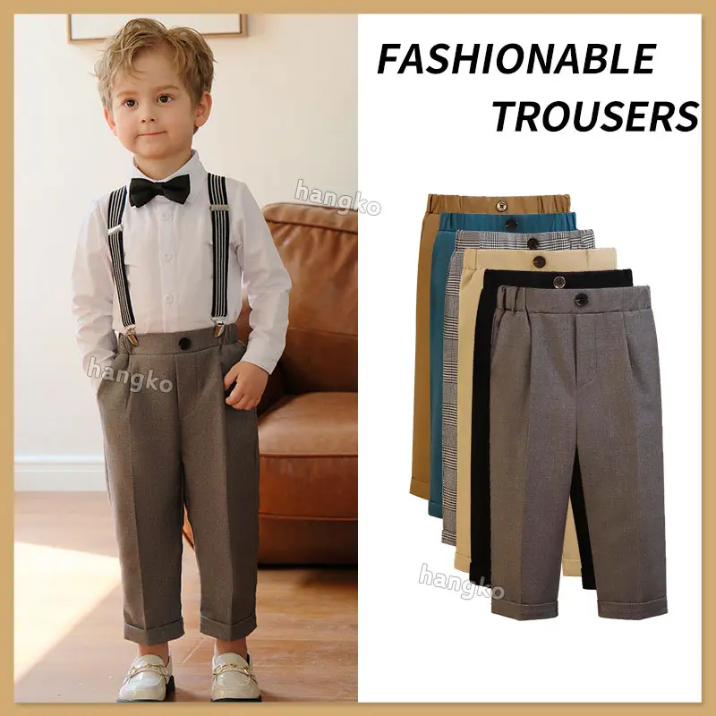Seluar Lelaki, Fesyen, Untuk Kanak-kanak Lelaki dan Bayi Uniseks, Seluar Panjang Formal, Lembut dan Poliester, Trend, Sesuai untuk Kanak-kanak, 1-10 Tahun
