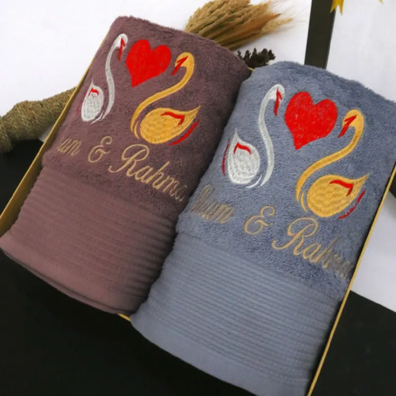 Handuk Couple Design Angsa Wedding Lembut Hadiah Pernikahan Seserahan Pernikahan 2