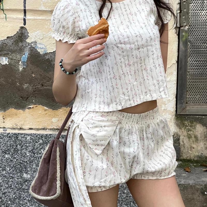 Solace Set  - Set đồ girl phố quần short và áo kiểu nơ siêu trendy và phong cách