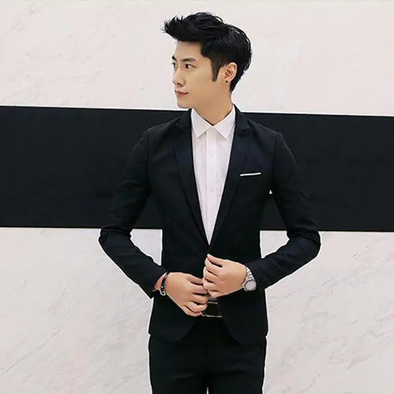 Áo Khoác Vest Nam, Dáng Ôm, Màu Trơn Áo Blazer Công Sở, Nút Đơn, Có Túi, Thích Hợp Cho Đám Cưới, Công Sở, Tiệc Tối, Juanrry 7