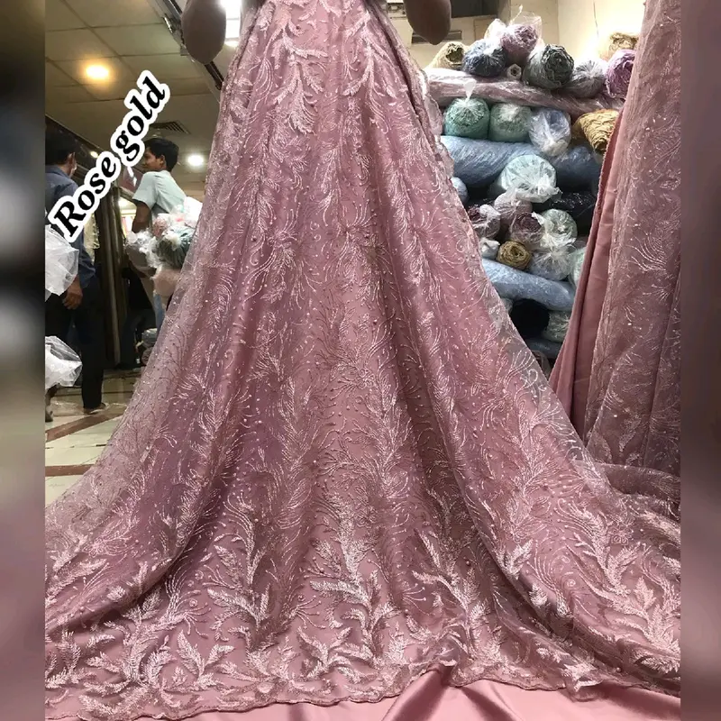 Kain bahan tile akar mutiara bordir atas bawah 135 motif rendam 4