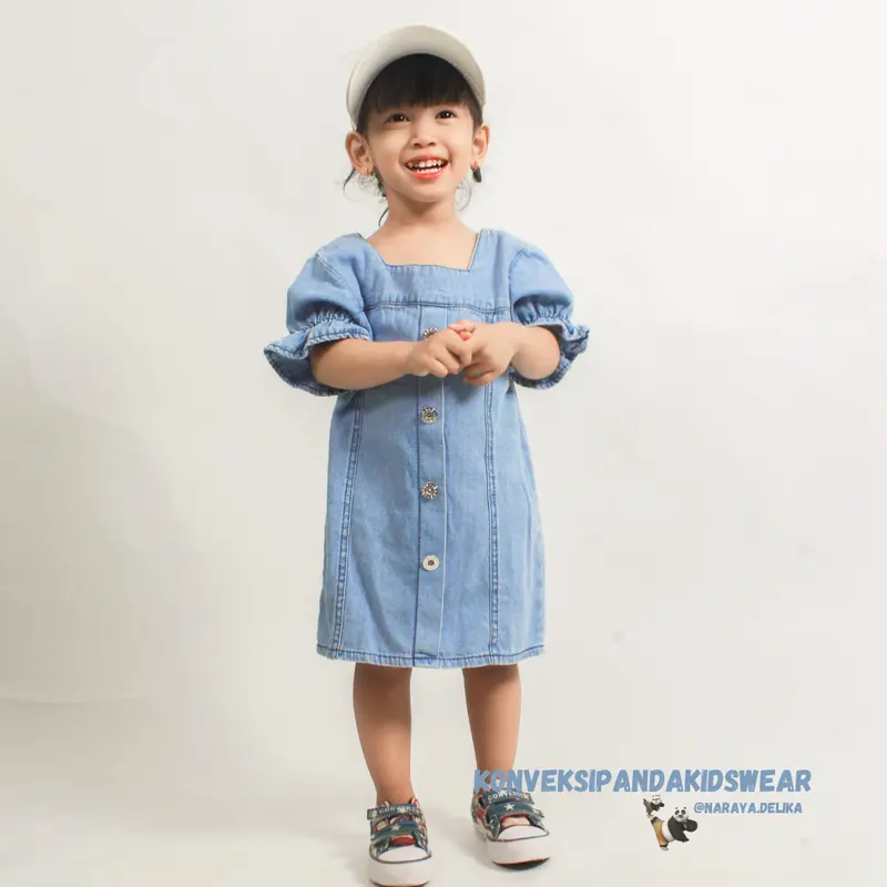 DRESS JASMINE JEANS Baju Dress Denim Anak Perempuan Berkualitas Fashion 3