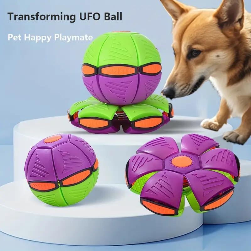 Product Introduction of Transforming Ufo Ball, 1 Count Interactive Dog Toy, Durable Plastic Made Pet Chew Toy, Pet Training Toy, Dog & Cat Accessories 2