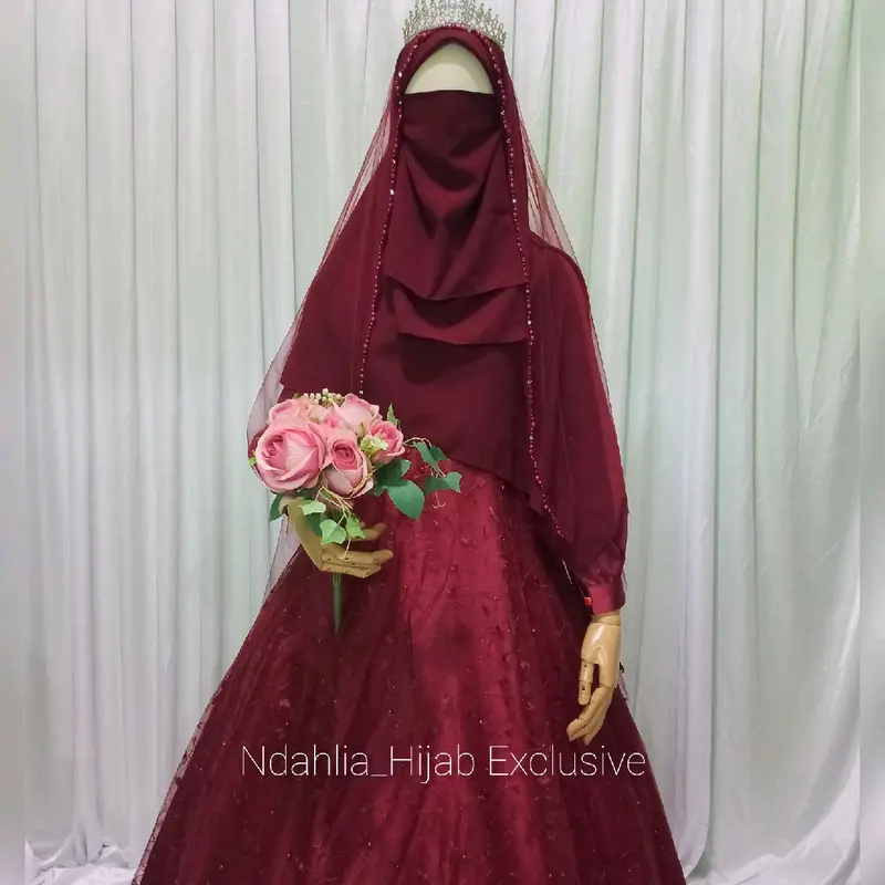 GAUN PENGANTIN SYARI BERCADAR PREMIUM 0
