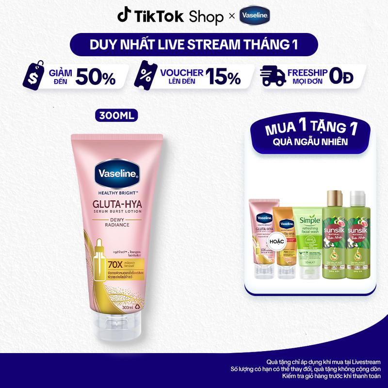   1  Sữa Dưỡng Da Body Ban Đêm Vaseline Gluta-Hya Hỗ Trợ Dưỡng Da Chuyên Sâu Nữ 330ML 