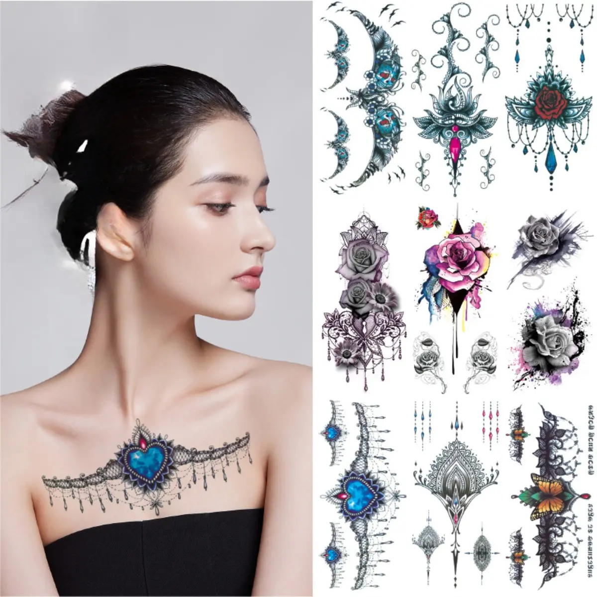 【JIETattoo】Waterproof tattoo Sticker Dreamcatcher Tattoo sticker waterproof flower tattoo sticker