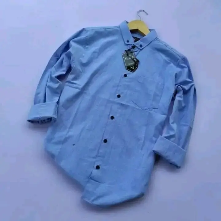 Kemeja Pria Lengan Panjang polos trendy stylish Katun Polos Hitam Putih Slim-fitting V-Neck Santai