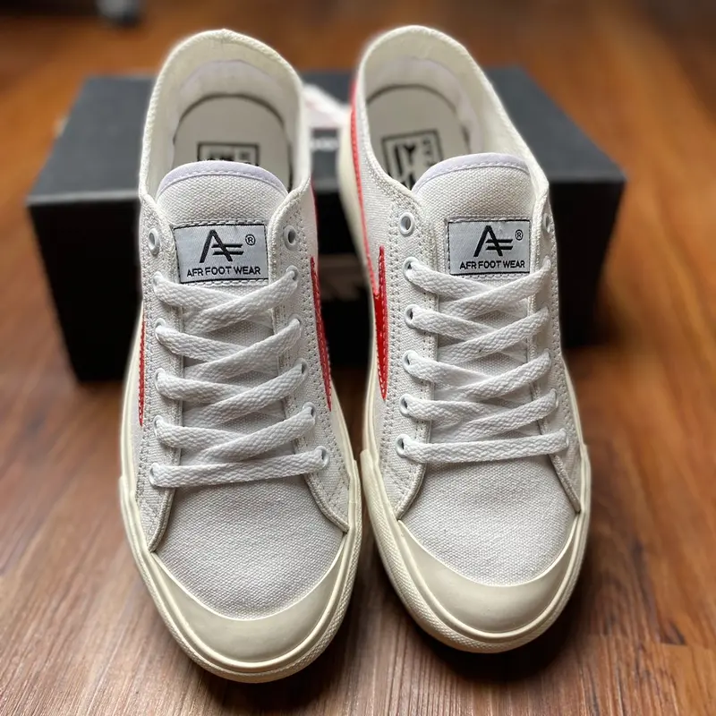 SEPATU PRIA WANITA AFR NOLEDS WHITE RED LOKAL BRAND ORIGINAL Sneakers Kasual 1