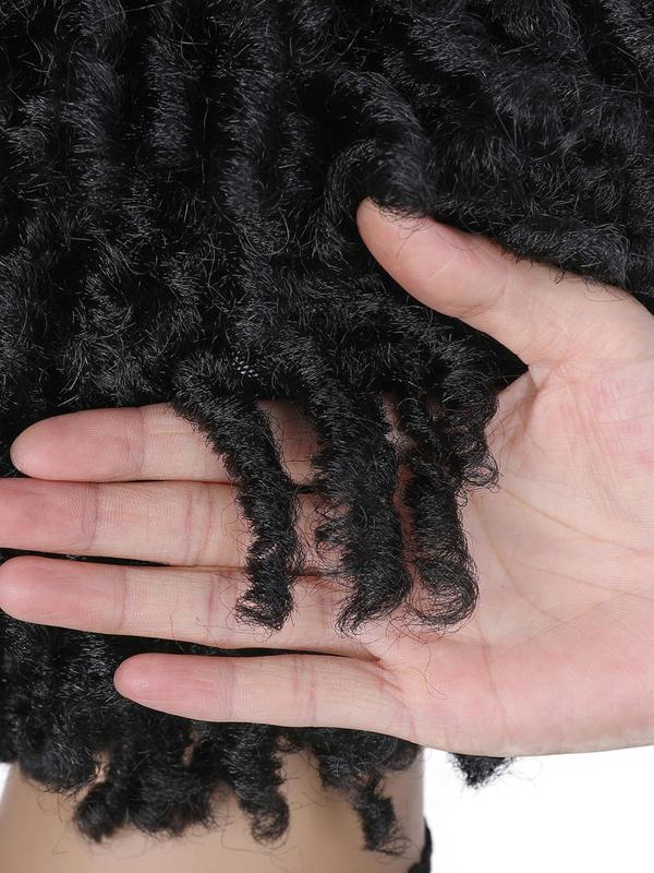Short Dreadlock Wig, Afro Curly Twist Wig, Short Faux Locs Wig, Kinky Curly Synthetic Dreadlock Wig for Black Women 6