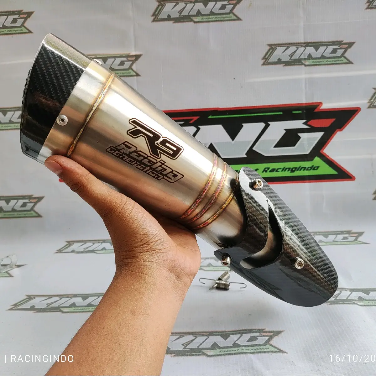 knalpot racing r9 h2 ss slinser/tabung saja inlet 50 mm semua motor bisa Motorcycle