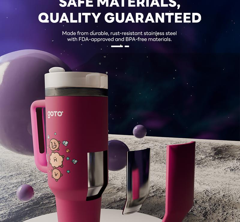 Product Introduction of Goto [COD] K-Joy X BT21 Tumbler Tahan Dingin Panas Botol Tempat Minum Aesthetic 1.2L 46