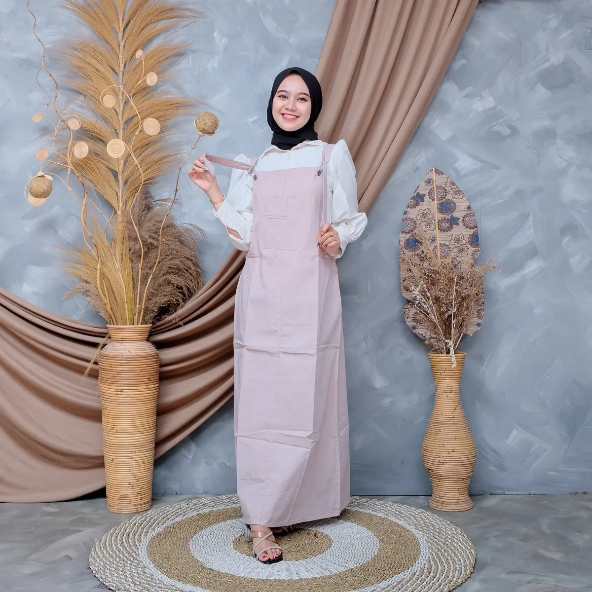 BAJU KODOK ANYA Jumsuit OVERALL ROK WANITA MOTIF POLOS TERBARU Fit Muslim Panjang
