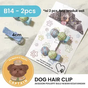 [54]  DOG HAIR PIN PITA JEPIT RAMBUT ANJING DOGGY CUTE RIBBON