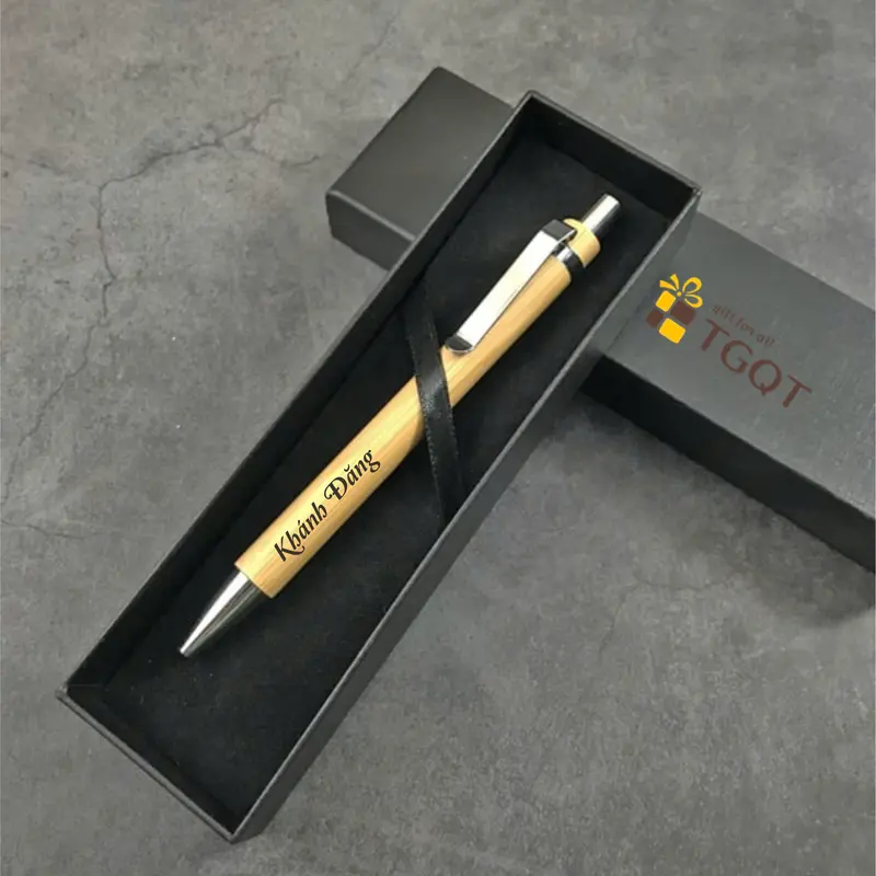 Bút gỗ tre miễn phí khắc chữ theo yêu cầu- Viết gỗ khắc tên - Quà tặng thầy cô, quà tốt nghiệp ý nghĩa - thay ngòi dễ dàng 2