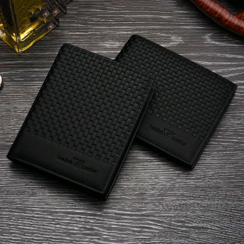 Ví da nam kiểu đứng và ngang, ví nam đựng tiền, ví nam gấp gọn, bóp nam mini màu đen cao lịch lãm Wallet Nhiều Ngăn Chữ Nhật Chống Nước