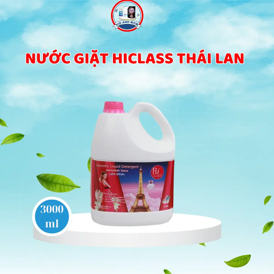 Nước Giặt HiClass Thái Lan Can 3000ml, Nước giặt Thái giặt làm sạch quần áo, an toàn cho da hương nước hoa quý phái