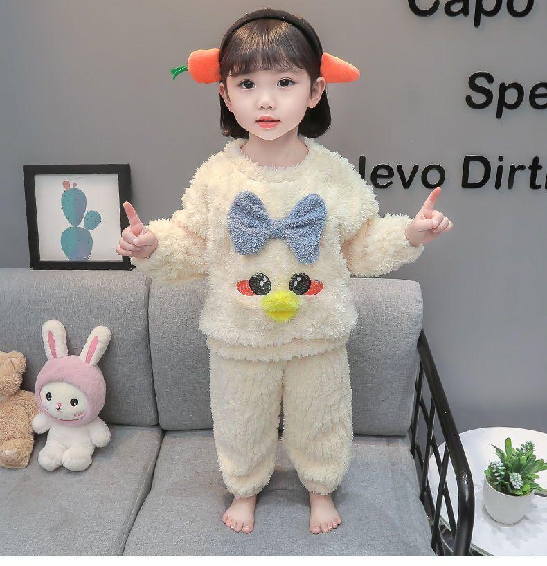 Product Introduction of Bộ Đồ Ngủ Trẻ Em, Dày Dặn Cho Mùa Thu Và Mùa Đông, Làm Bằng vải nỉ Cho Bé Gái, Thiết Kế Hoạt Hình Dễ Thương, Được Làm Bằng Lông Cừu San Hô Cho Bé Gái, Bộ Đồ Mặc Nhà 10