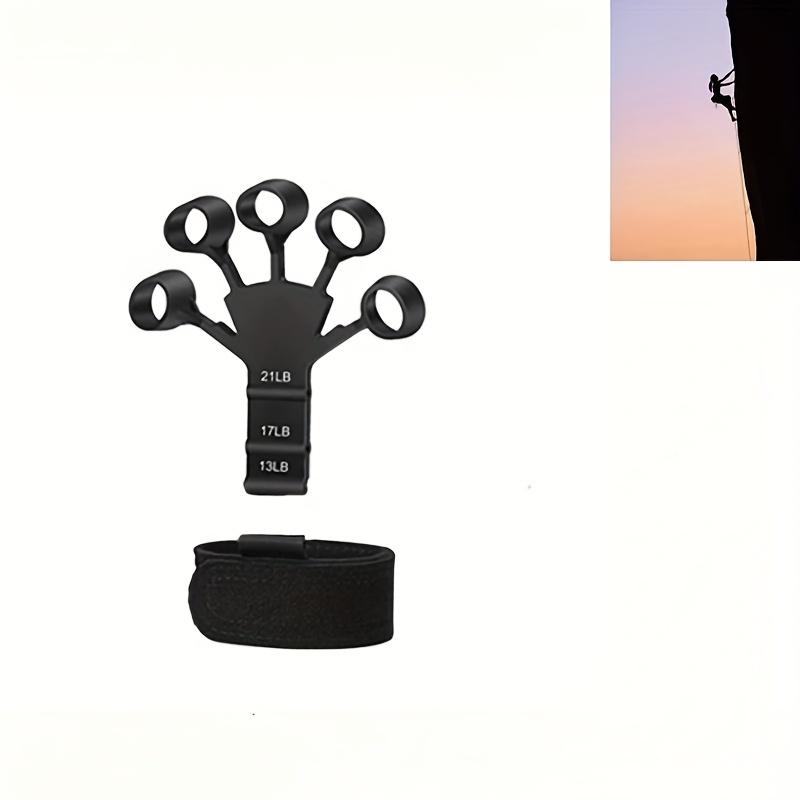 1pc Adjustable Silicone Finger Grip Strengthener - Portable Hand Exerciser with Resistance Bands for Muscle Training, Flexibility & Recovery - Black 6