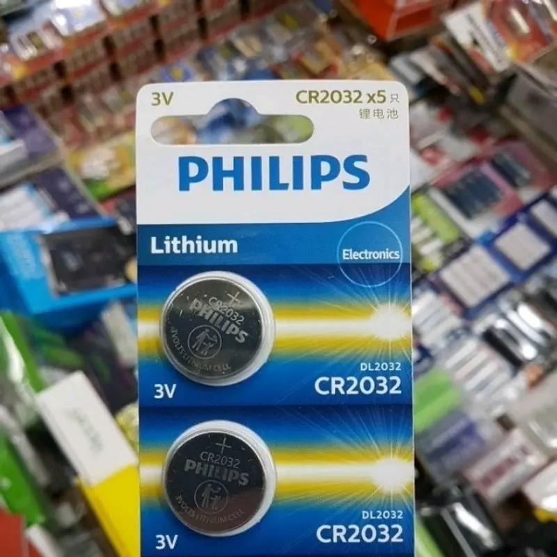 (2ก้อน) ถ่านรีโมท Philips CR2032 Lithium 3V จำนวน 2ก้อนของใหม่ ของแท้